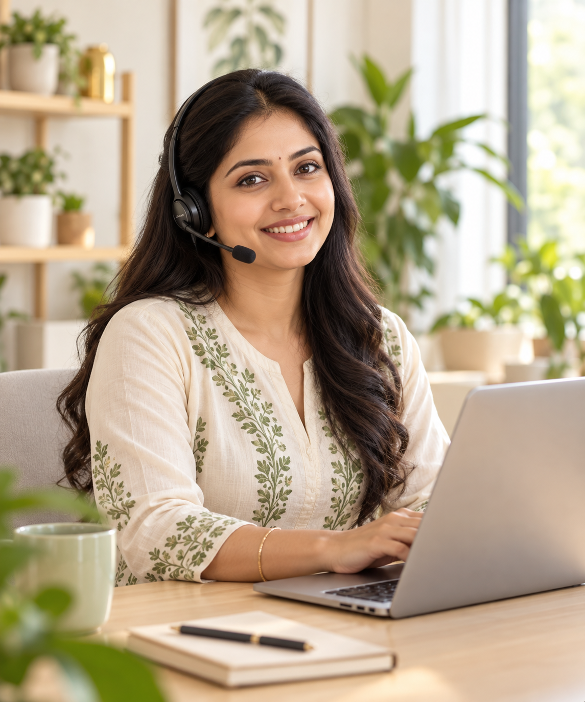 ReaTure customer care representative wearing a headset